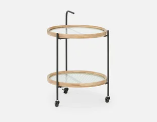 GEMA - modern contemporary round cart - Natural
