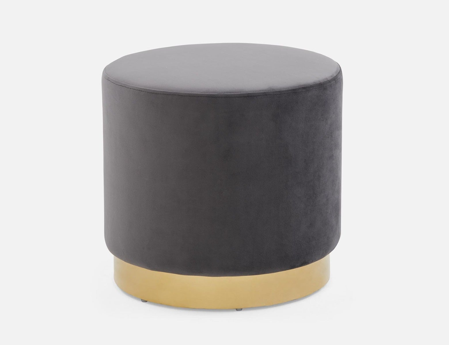KEIRA - pouf en velours - Gris