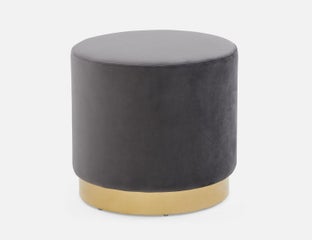 KEIRA - velvet ottoman - Grey
