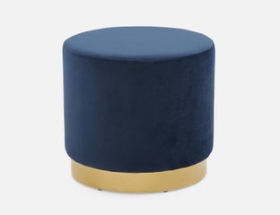 KEIRA - velvet ottoman - Blue