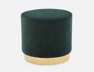 KEIRA - velvet ottoman - Green