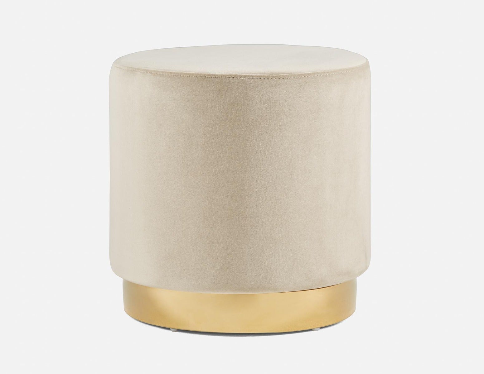 KEIRA - pouf en velours - Beige
