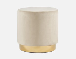 KEIRA - pouf en velours - Beige