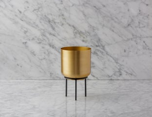 GOLDIO - planter with stand 25 cm - Black/Gold