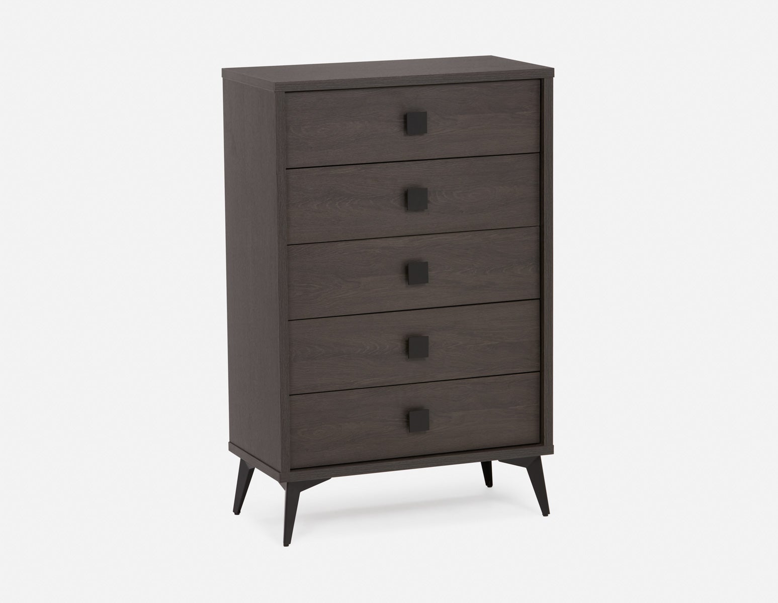 KIERA - commode 5 tiroirs moderne du milieu du siècle - Noir