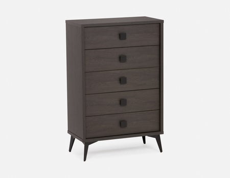 KIERA - commode 5 tiroirs moderne du milieu du siècle - Noir