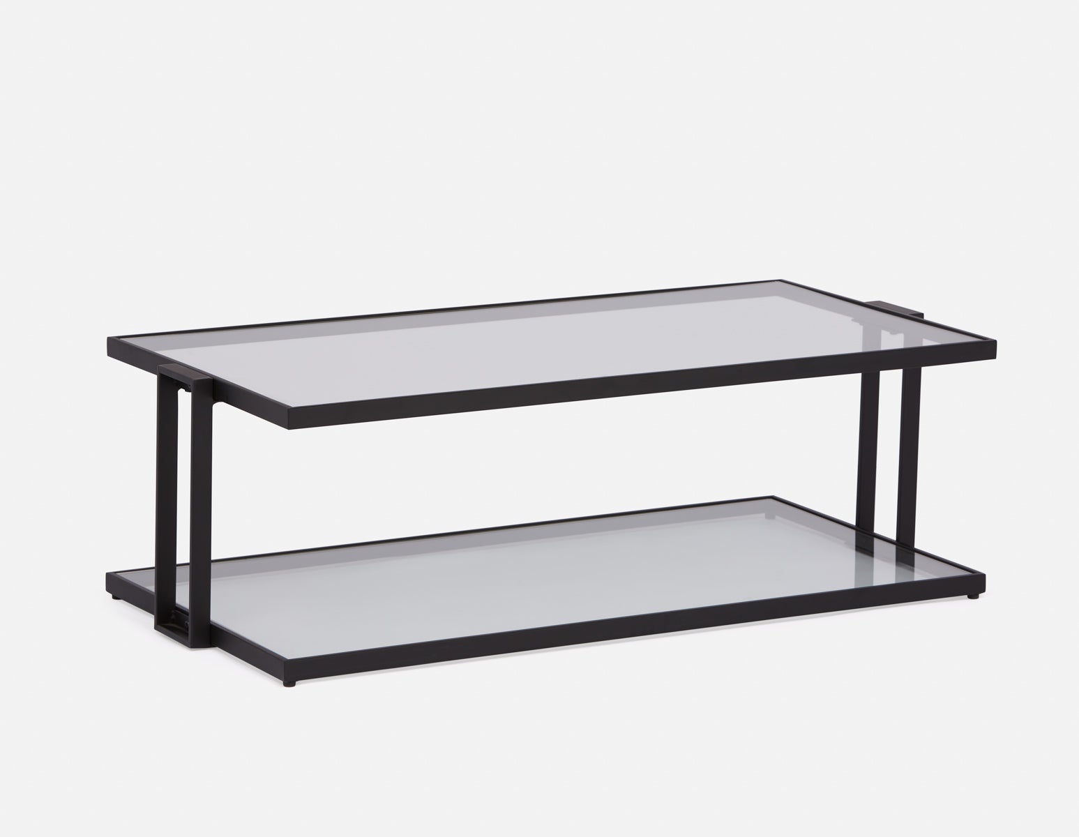 AGLAYA - iron coffee table with tempered glass - Black