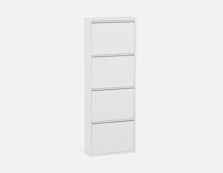 BERT - modern 4-door shoe cabinet - White