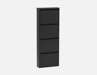 BERT - modern 4-door shoe cabinet - Black