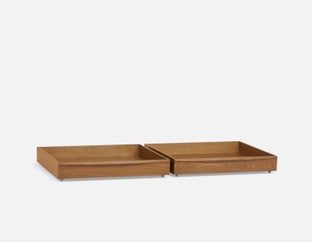 BENA - bed storage drawer set of 2 with casters - Walnut