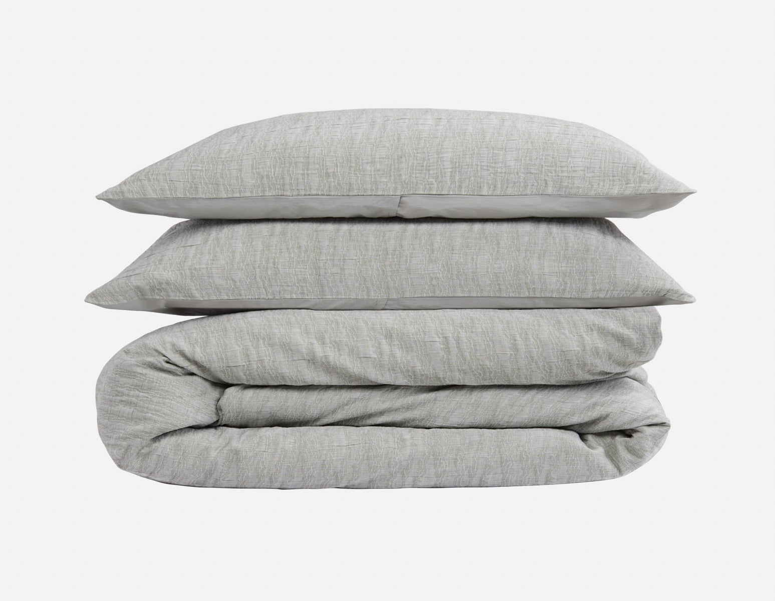 OXFORD - 3-piece king duvet cover set - Light Green