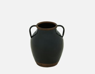DEVENTER - petit vase en métal 22cm - Noir