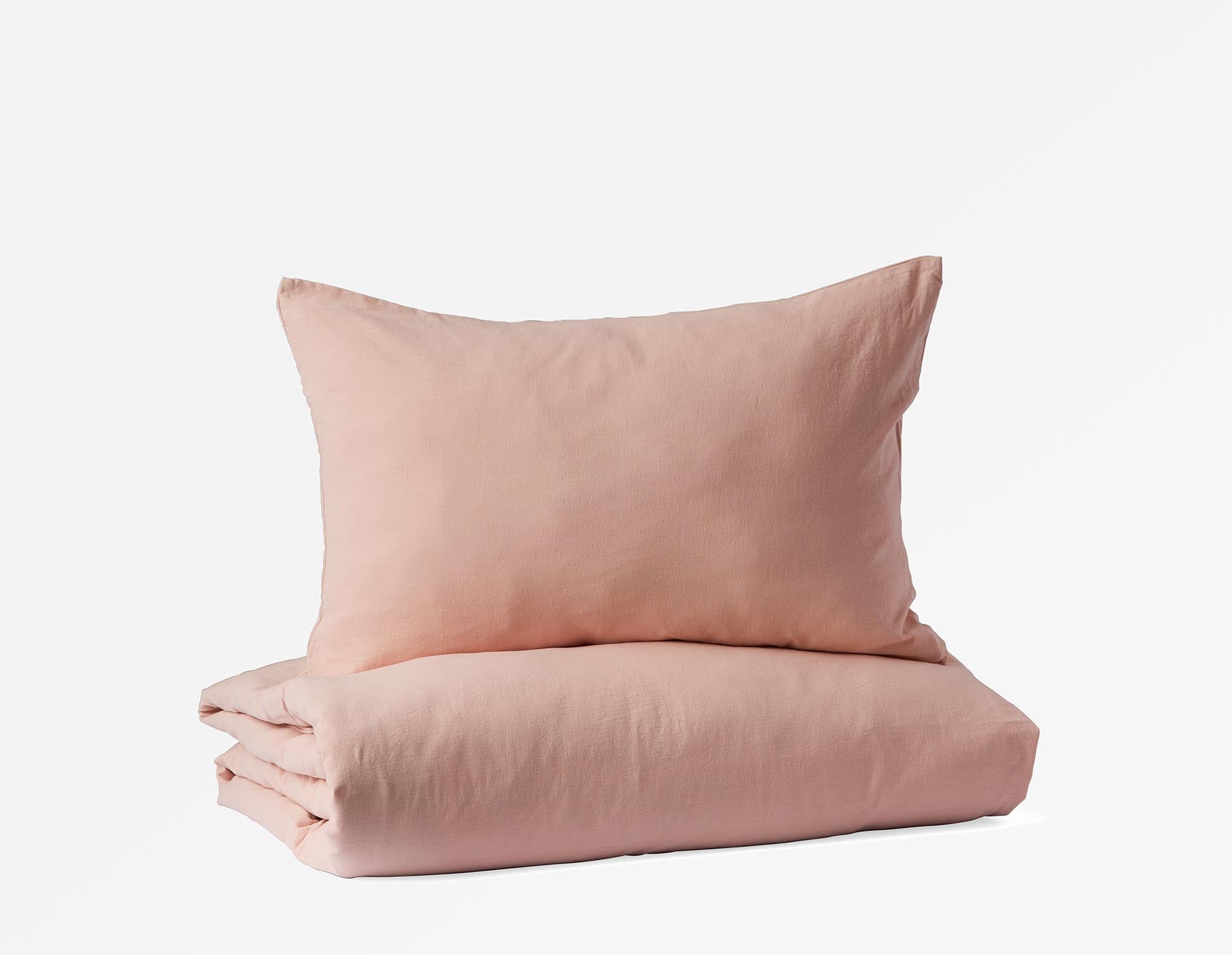 DEMI - ensemble housse de couette en lin 3 pièces, très grand lit - Rose
