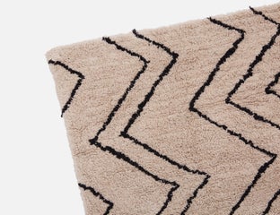 ARMANN - tapis touffeté en coton 70 cm x 140 cm - Noir/blanc