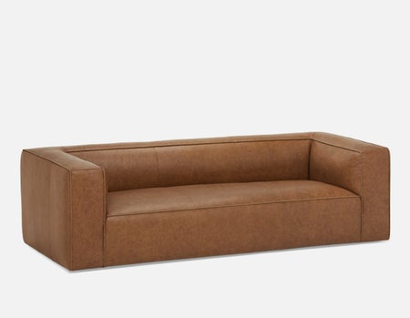 MONTE - 100% leather classic 3-seater sofa - Chocolate