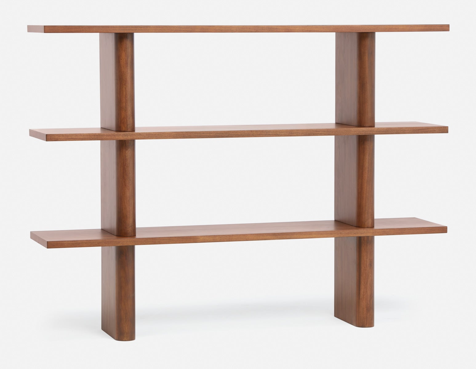 PALMO - modern-retro 3-tier hutch shelf 165cm - Walnut