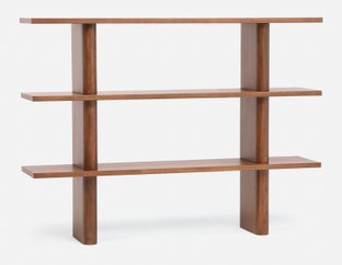 PALMO - modern-retro 3-tier hutch shelf 165cm - Walnut
