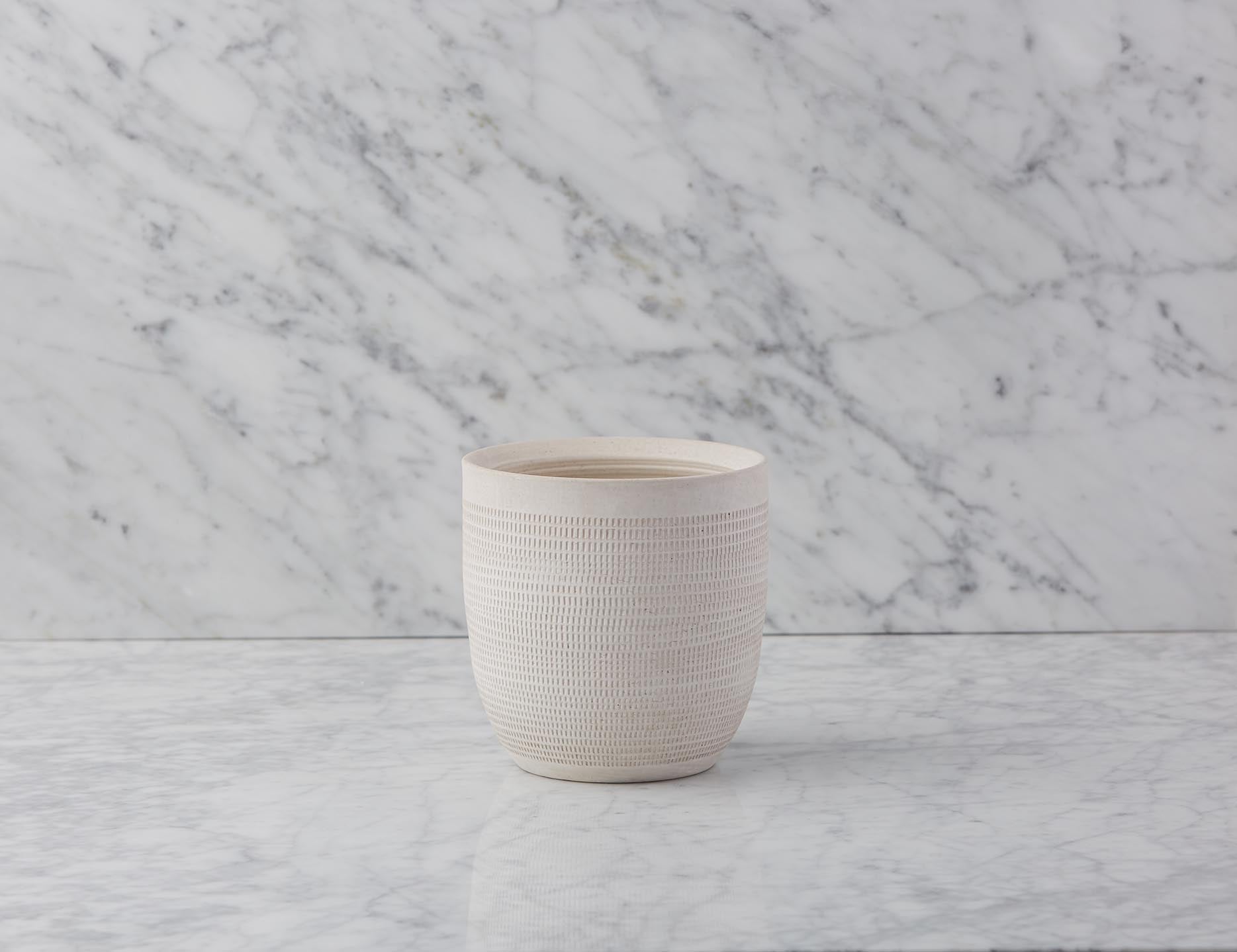URIEL - ceramic pot 19 cm - White
