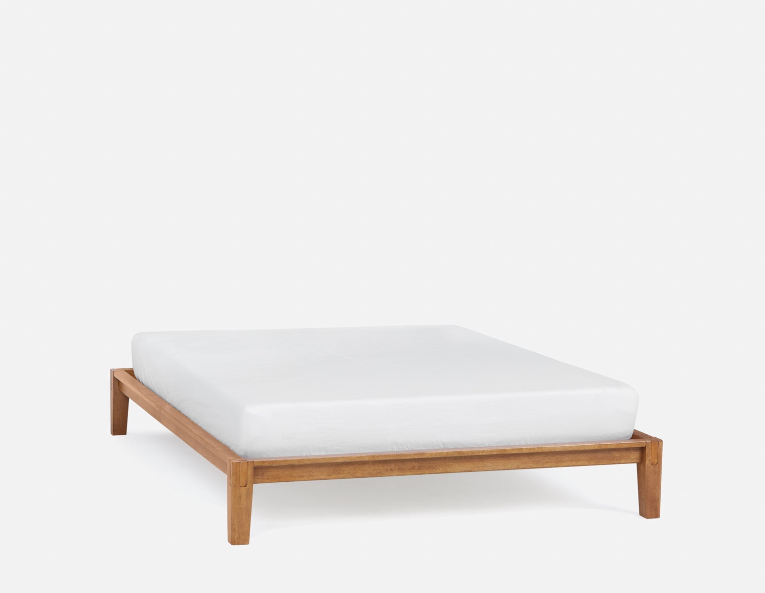 BENA - mid-century modern queen size bed frame - Walnut
