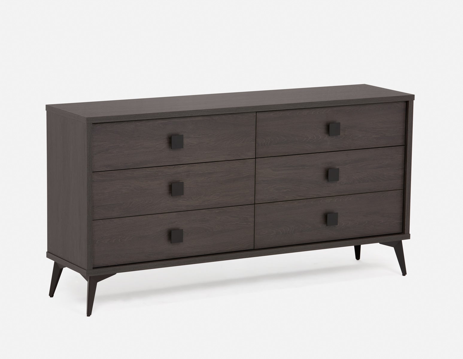 KIERA - commode 6 tiroirs moderne du milieu du siècle - Noir