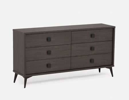 KIERA - commode 6 tiroirs moderne du milieu du siècle - Noir