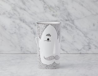 MAZGALA - ceramic vase 23 cm - Black/White