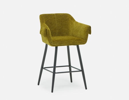 RALPH - mid-century upholstered counter stool 66cm - Moss