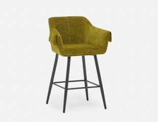 RALPH - mid-century upholstered counter stool 66cm - Moss
