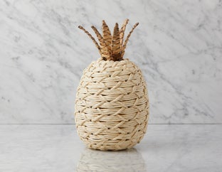 JOEY - ananas décoratif en paille 37 cm - Blanc