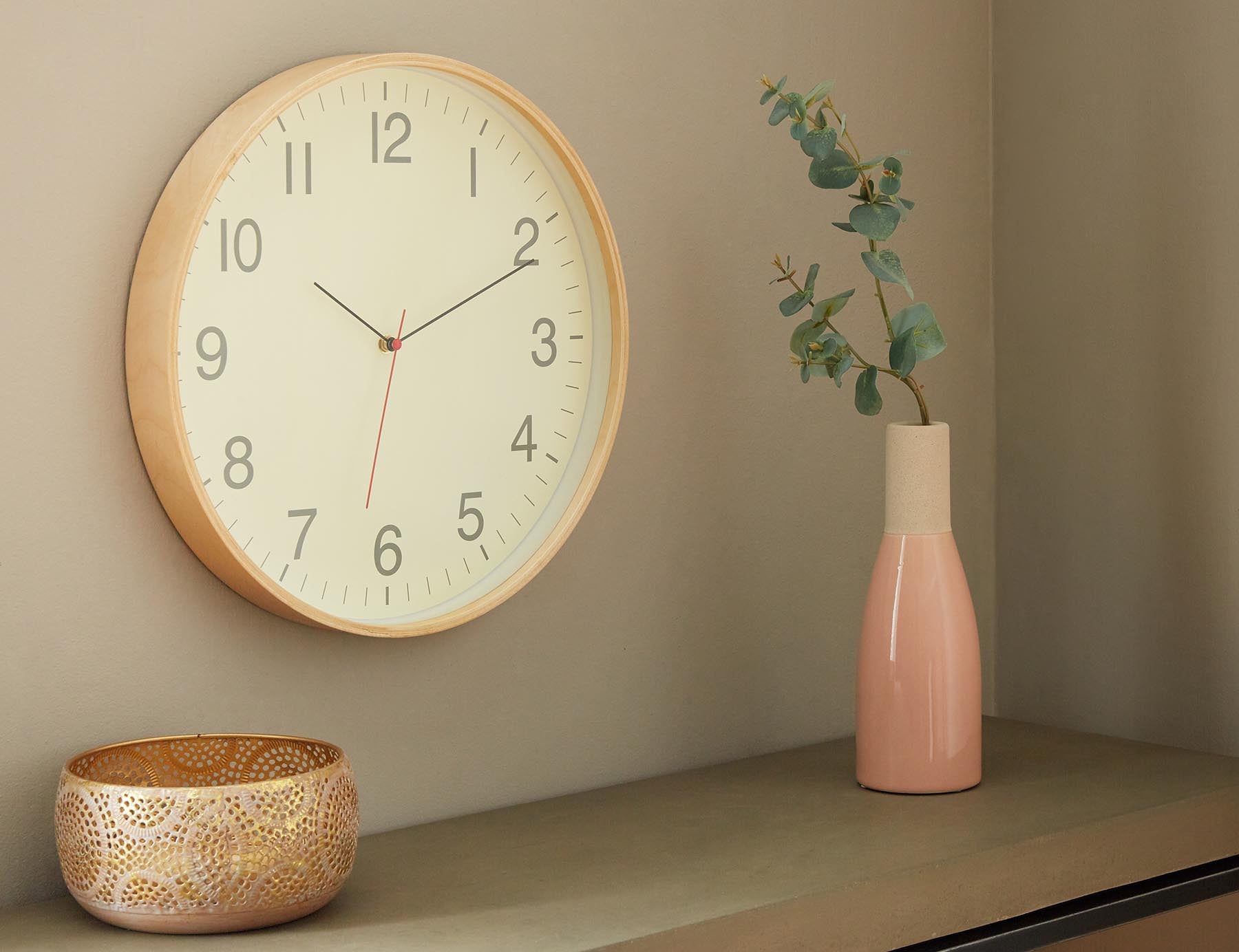 ORA - horloge murale en bois 40 cm - Naturel