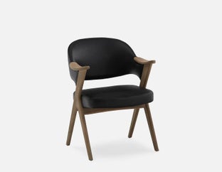 LORENA - ash wood dining armchair - Black