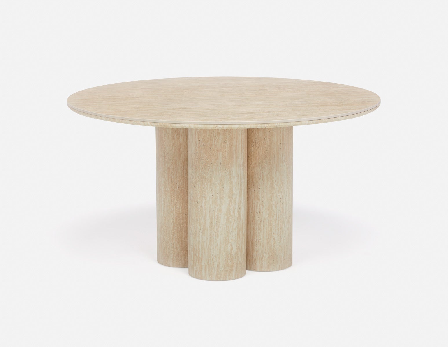 ARVARA - table de salle à manger ronde scandinave moderne 135 cm - Beige