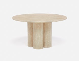 ARVARA - modern scandinavian round dining table 135 cm - Beige