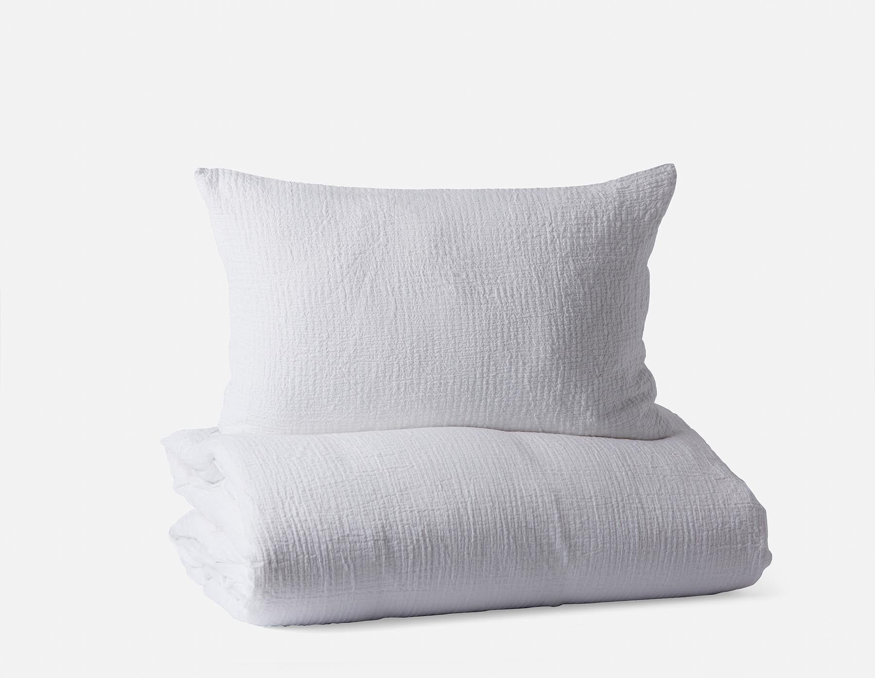 FELIPE - 3-piece queen duvet cover set - White