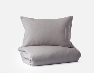 FELIPE - 3-piece queen duvet cover set - Grey
