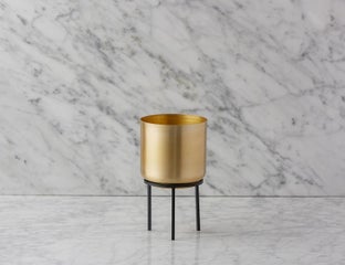 GOLDI - planter with stand 23 cm - Black/Gold