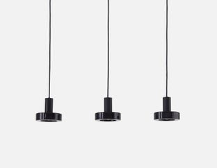 LUBEK - 3-lamp pendant - Black