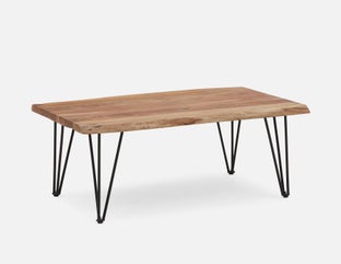 RENO - table basse en bois d'acacia massif 120 cm - Naturel
