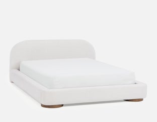 AURETTA - très grand lit rembourré moderne et contemporain - Beige