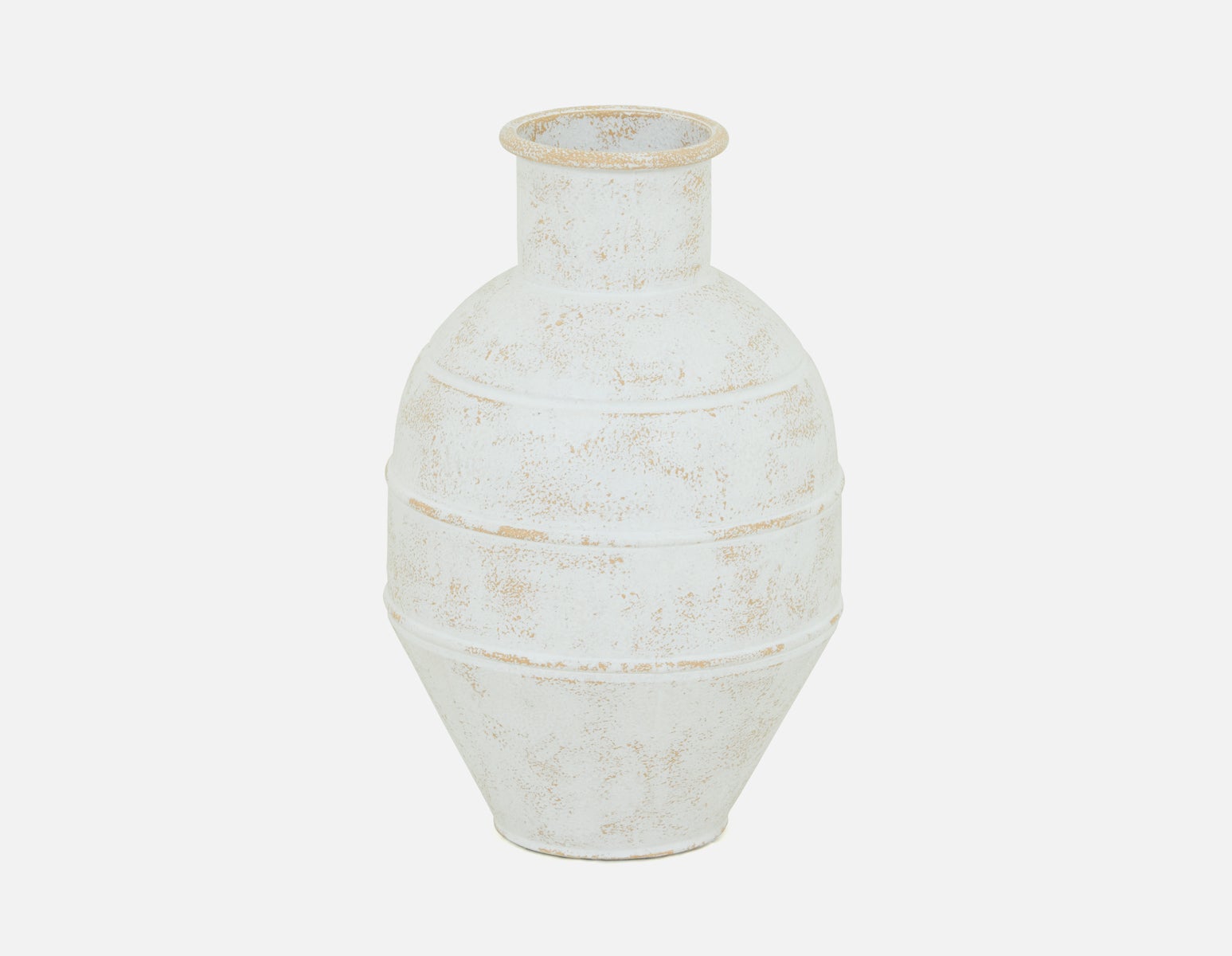 MENDEN - petit vase en métal 40cm - Blanc