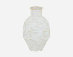 MENDEN - small metallic vase 40cm - White