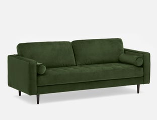 KINSEY - canapé 3 places en velours - Vert