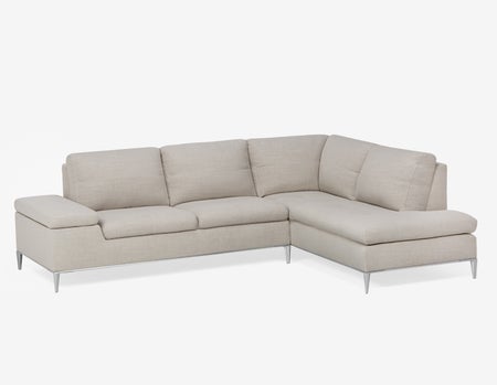 ANDREW - right-facing sectional sofa in performance fabric - Grey
