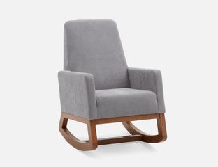CEDRICK - fauteuil berçant moderne du milieu du siècle - Gris