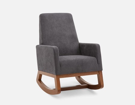 CEDRICK - fauteuil berçant moderne du milieu du siècle - Gris foncé