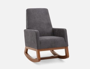 CEDRICK - fauteuil berçant moderne du milieu du siècle - Gris foncé