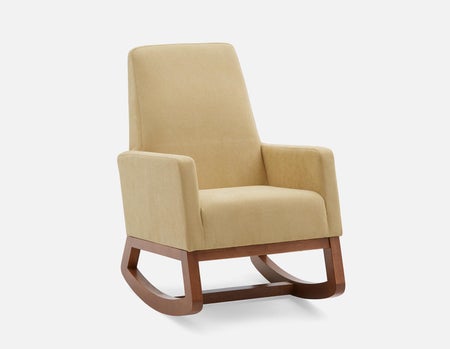 CEDRICK - fauteuil berçant moderne du milieu du siècle - Jaune