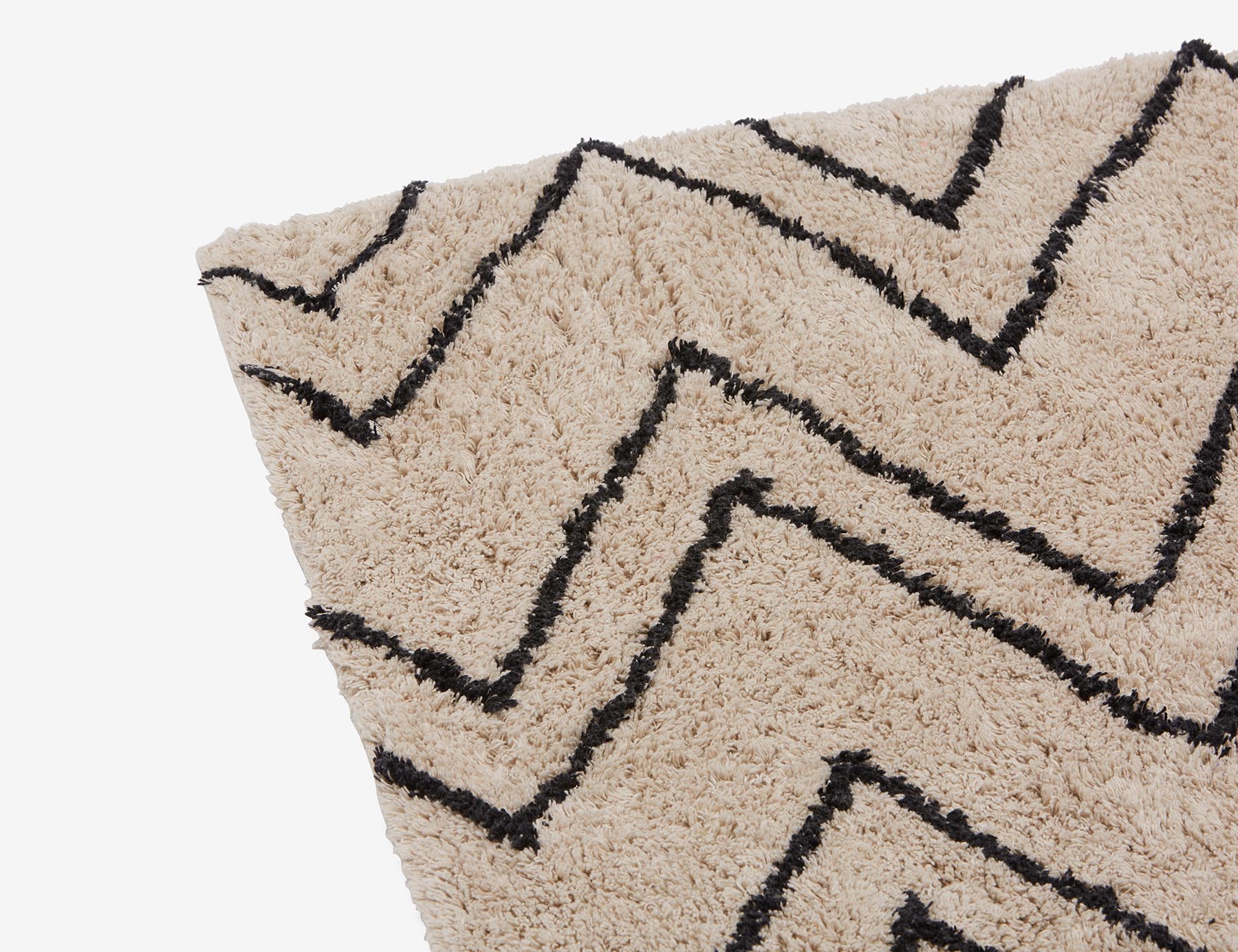 ARMANN - tufted cotton rug 122 cm x 183 cm - Black/White
