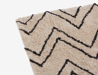 ARMANN - tapis touffeté en coton 122 cm x 183 cm - Noir/blanc