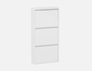 BERT - modern 3-door shoe cabinet - White